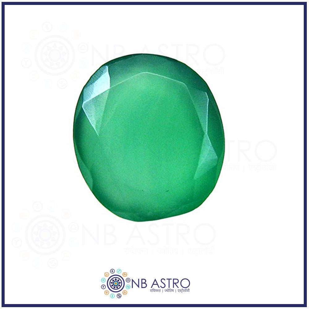 Green Onyx Stone/- 7.25 Ratti - (VS Grade) 100% Natural, Certified and Mantra Treated