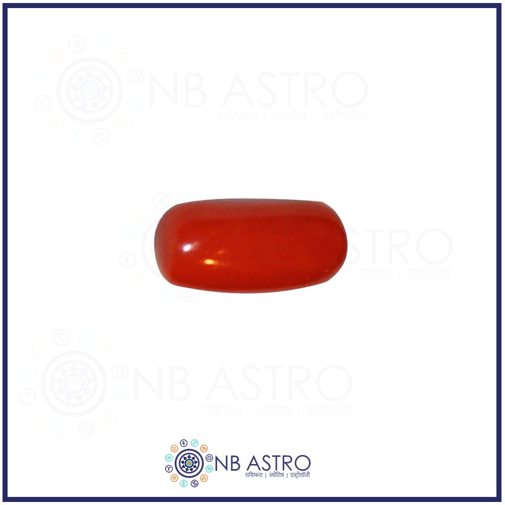 Red Coral Stone/Lal Moonga- 5.25 Ratti - (VS Grade) 100% Natural, Certified and Mantra Treated