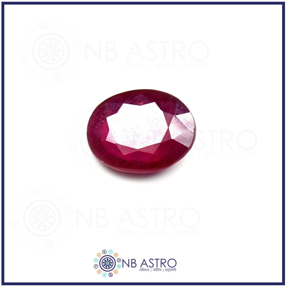 RUBY Stone/Manik- 7.25 Ratti - (FL Grade) 100% Natural, Certified and Mantra Treated