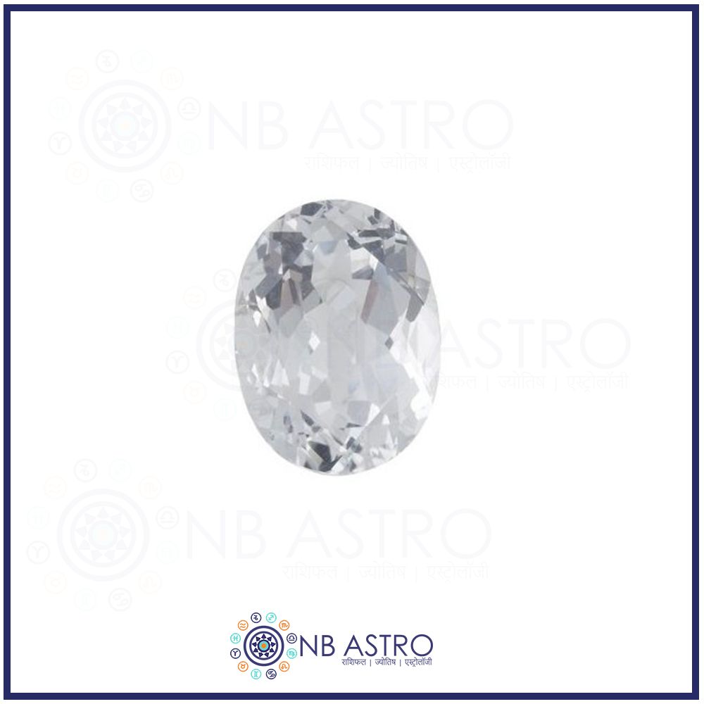 White Topaz Stone/Safed Topaz- 9.25 Ratti - (FL Grade) 100% Natural, Certified and Mantra Treated